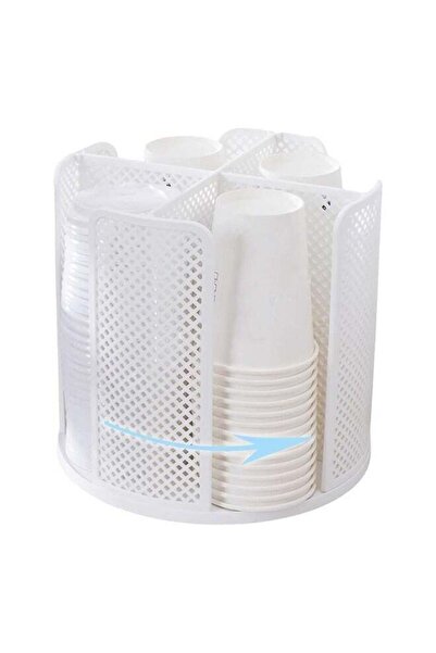 Arabest Versatile Cup and Lid Organizer, 360°Rotating Coffee Cup Dispenser wi...