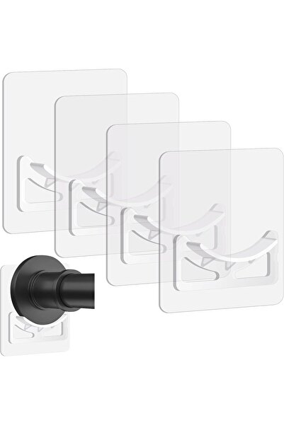 Arabest حامل قضيب ستارة الدش، 4 قطع من حامل قضيب ستارة لاصق مطور للحمام