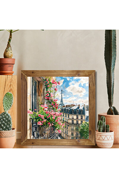 Tuba Decor Tablou pătrat cu ramă din lemn Paris