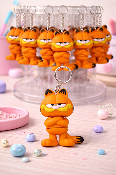Adana Pasta Malzemeleri GARFIELD KEDİ OYNAR EKLEMLİ ANAHTARLIK MASKOT