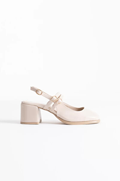 Belinora Beige patent leather women's high heeled shoe tr02ms03b