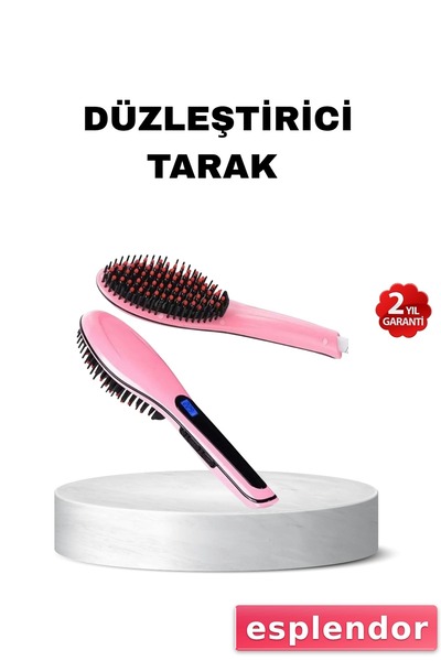 esplendor Digital Display Ceramic Hair Straightener Comb – 5 Heat Settings, I...