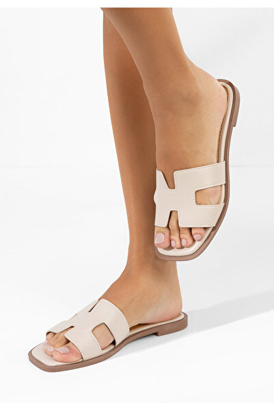 B T Shoes Papuci fara toc Lecya bej