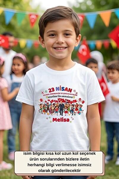April 23rd Named Children's T-Shirt – Personalized April 23rd T-Shirt with Atatürk and Kids Design