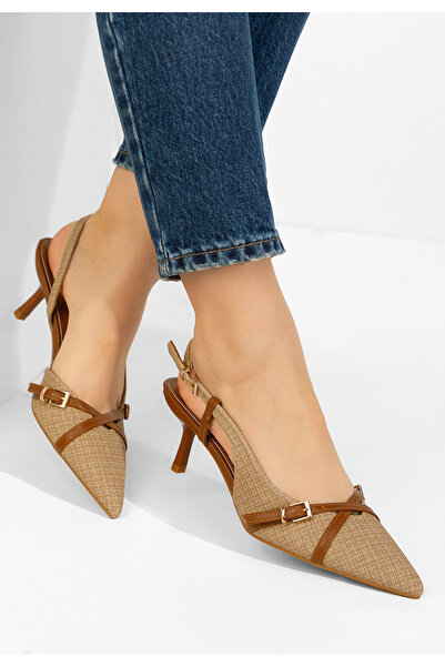 B T Shoes Ofeliana khaki slingback shoes