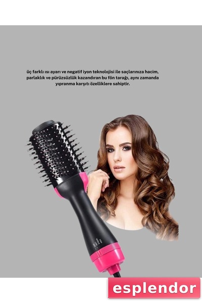 esplendor New Generation Blow Dryer Comb – 220 ° C Heat, Negative Ion, 360 ° ...