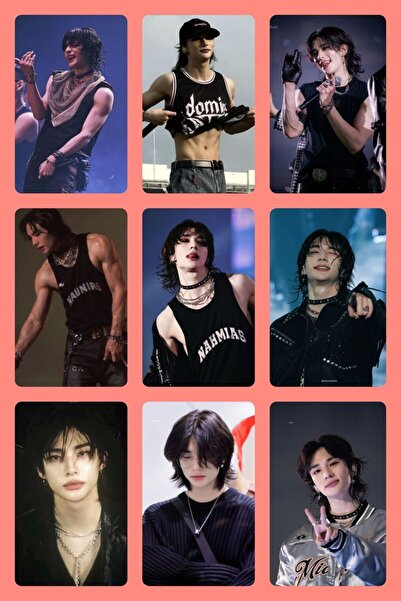sevimliflower hyunjin stray kids 1 ADET FOTOKART PVC KAPLI 9*6 CM 7 ADET ALIN...