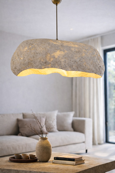 Hmydesign Handmade Wabi Sabi Karbon Beton Avize- Stoneveil