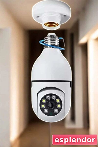 esplendor كاميرا واي فاي بمظهر لمبة امفولدر، كاميرا منزلية قابلة للدوران 360 ...