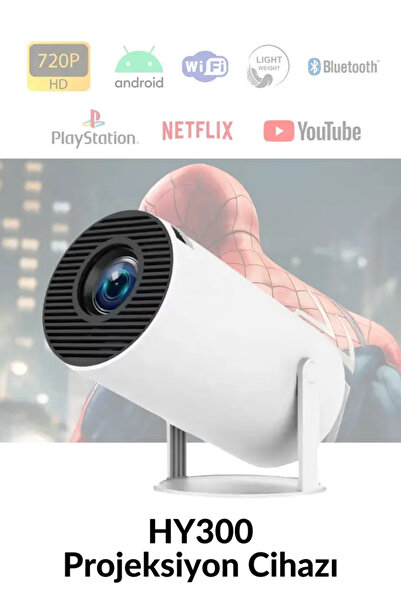 REEL Taşınabilir Projektör Hy300 Android Son Sürüm 1080P Kablosuz Bağlantı Mi...