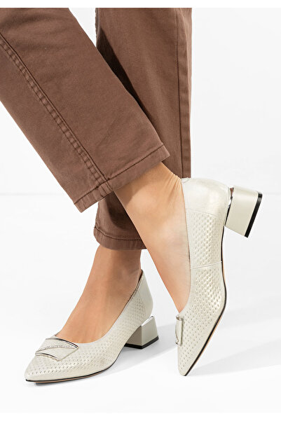 B T Shoes Pantofi cu toc gros Jennie gri