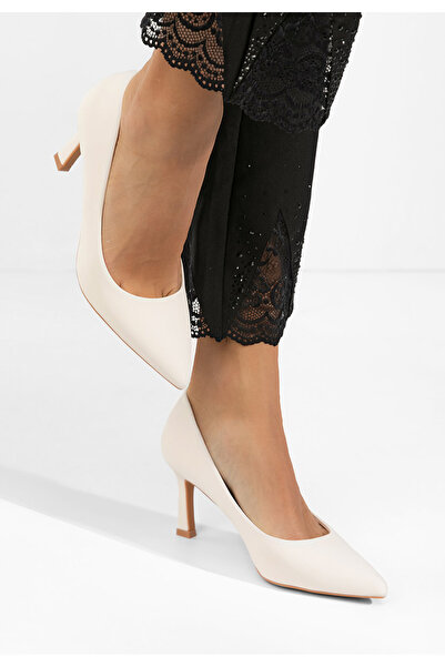 B T Shoes Pantofi cu toc subtire Patricka V2 albi