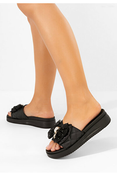 B T Shoes Παντόφλες με πλατφόρμα Karmelita μαύρα