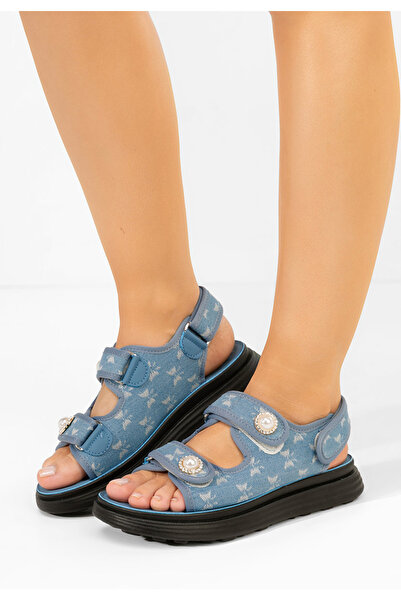 B T Shoes Women's Sandals blue flat sandals