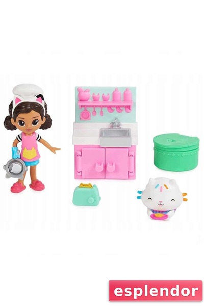 esplendor لعبة الطبخ مع مجموعة أدوات المطبخ المزينة بالأشكال