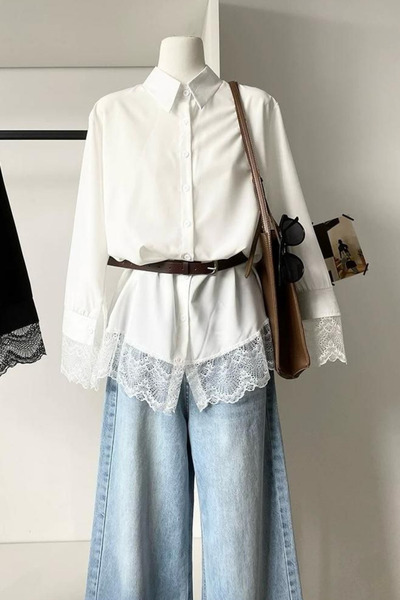 QBZ Poplin D Lace İ Shirt