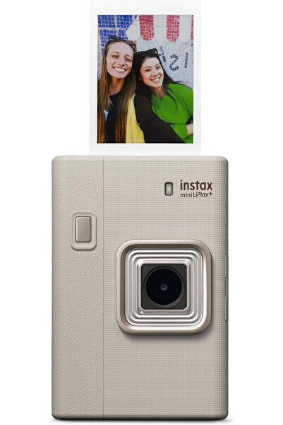 Instax كاميرا فورية هجينة صغيرة من نوع LiPlay+ بلون بيج رملي