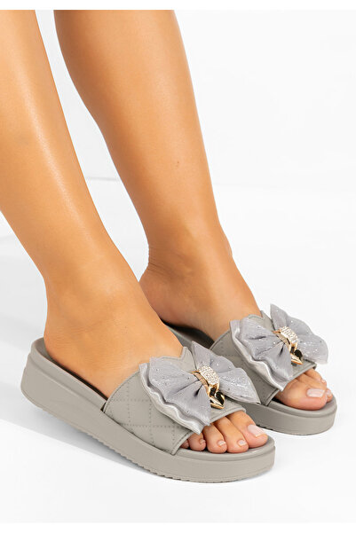 B T Shoes Papuci cu platformă Karmelita gri