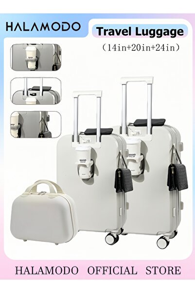 MOTIM مجموعة حقائب سفر مكونة من 3 قطع (14+20+24 بوصة) - حقيبة يد حقيبة سفر بع...
