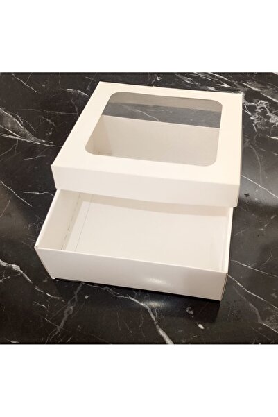 ısp hediye 19x19x7 BEYAZ ASETAT KAPAKLI KUTU 50 'Lİ