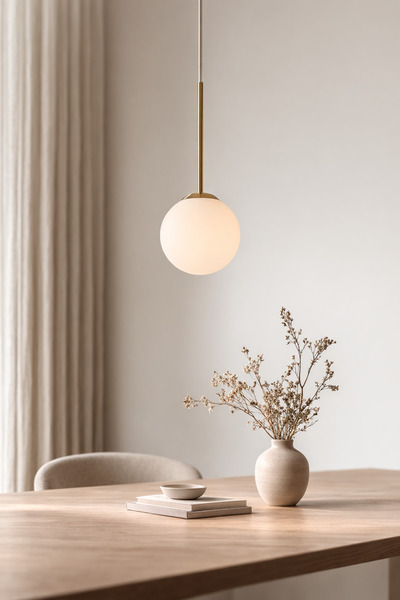 Vinner Modern Küre Camlı Sarkıt Avize 15 cm Mat Gold Metal Gövde G9 Mutfak Ad...