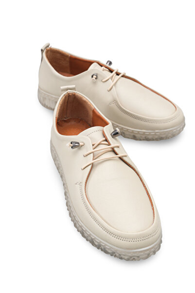 Solo Bag Women's Beige Genuine Leather Loafers Orthopedic Sole Comfortable Sm...