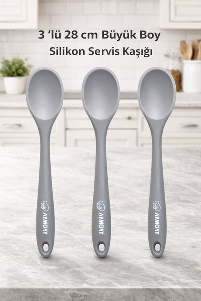 Hilamingo Home 3'lü 28 cm Silikon Servis Kaşığı