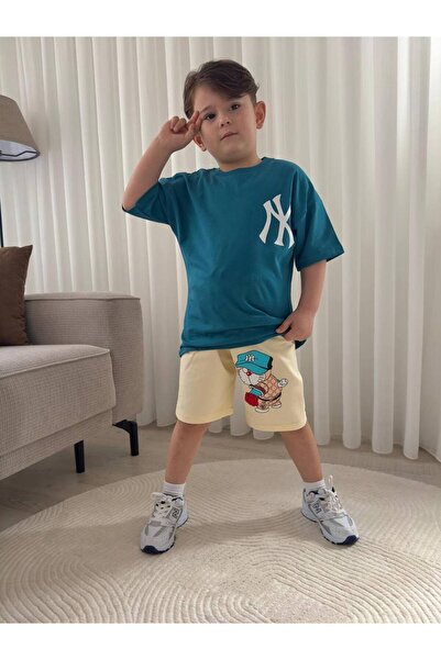 NURTOPU Set pentru băieți, bluză și pantaloni, 2 piese, mânecă scurtă, vară, ...