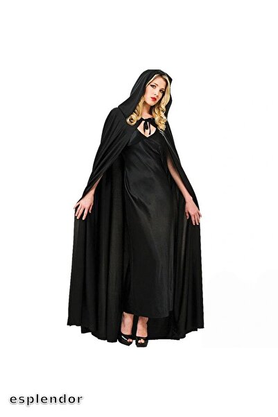 esplendor عباءة مقنعين اللون الأسود