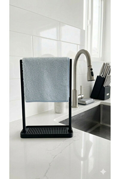 Aaron Boriss Dishcloth Hanger – Countertop Drying Stand-Black
