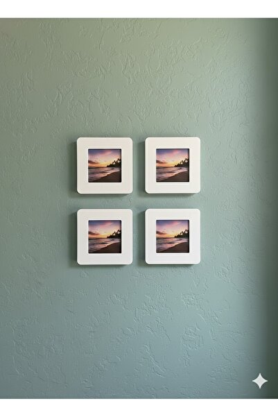 Nova lab Instax Square Uyumlu Fotoğraf Çerçevesi Beyaz Renk 10x10 Cm - 4 Adet