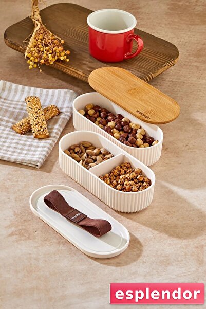 esplendor Bamboo Lid Lunch Box Breakfast Storage Container Large Compartment