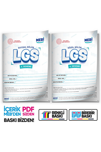 Karakutu Yayınları 2026 LGS 8.Sınıf MEBİ ONLİNE Türkiye Geneli 4. Deneme (Say...