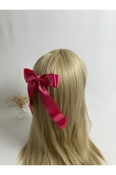 MegssStore Pink Satin Ribbon Bow Automatic Buckle