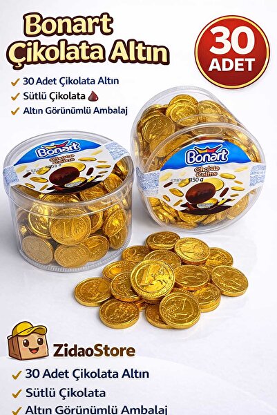 Emrah Gültekin Bonart Çikolata Altın Para 30 Adet Sütlü Çikolata Okulda Dağıt...