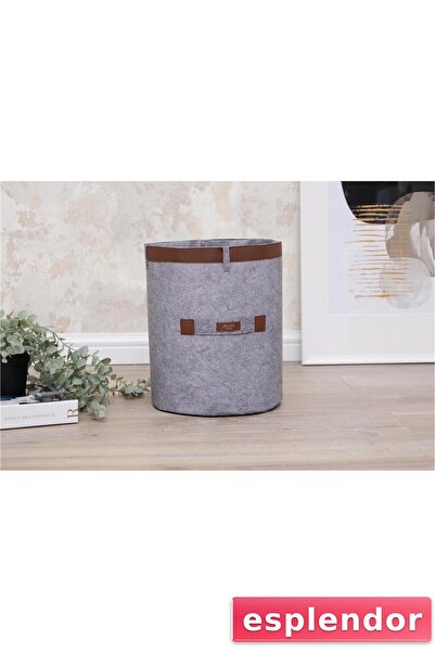 esplendor Leather Striped Round Multi-Purpose Organizer Organizer Box Felt Ba...