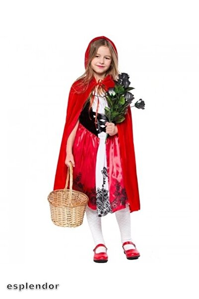 esplendor غطاء رأس فتاة حمراء مع قبعة كيب 90 سم