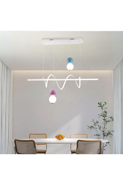 RFAN Pendul LED RFAN, Model 1601, cu telecomandă, 3 tipuri de lumină, 62W, alb