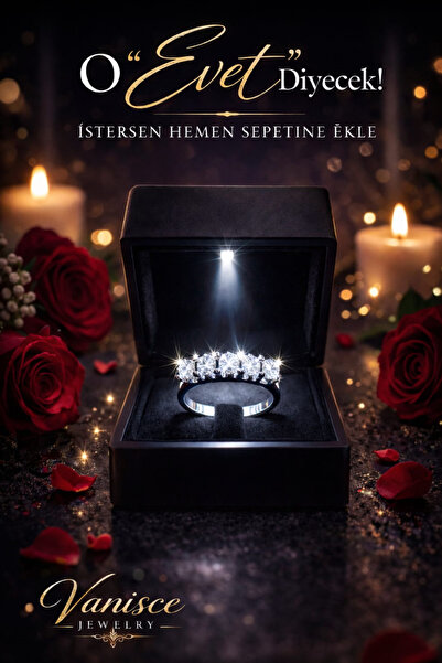 VANİSCE Işıklı Kutuda Star Kesim Beş Taşlı Çapraz Pırlanta Modeli Ayarlanabil...