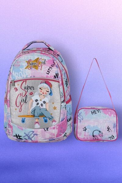 Tezzgelsin Set de 2 ghiozdane pentru fete, cu model Super Girl, pentru nutriț...