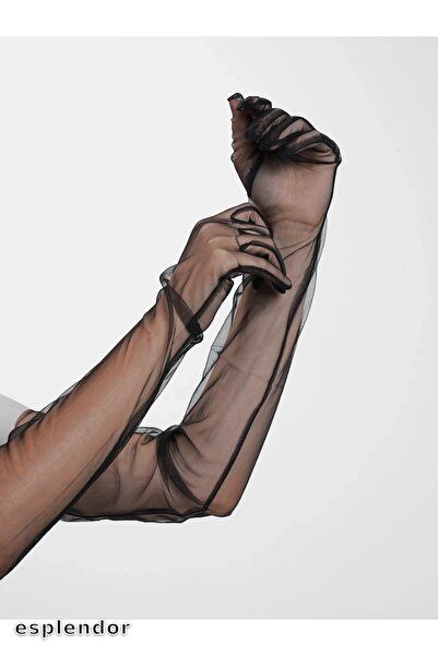 esplendor قفازات طويلة من الليكرا باللون الأسود للبالغين