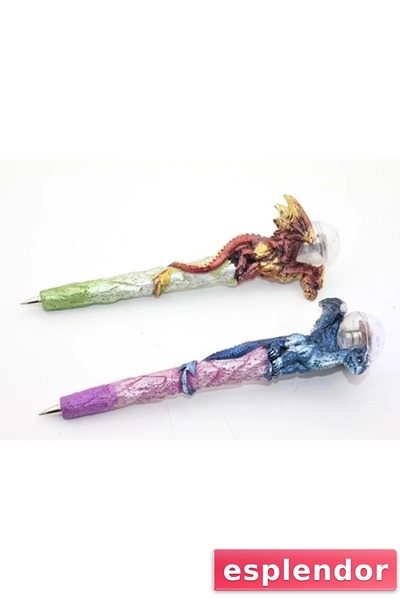 esplendor قلم حبر جاف مضاء من البوليستر مع التنين