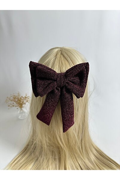 MegssStore مشبك أوتوماتيكي مزدوج باللون الأحمر الداكن لمّاع