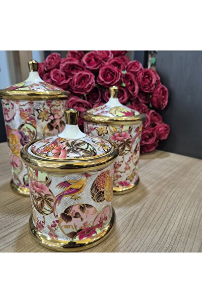 ERVA Dream Seri Lüx Hrns Porselen 3 Lü Kavanoz