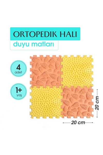 Ortohalı 4-Module Orthopedic Rug Children's Sensory Mats Colorful Puzzle Chil...