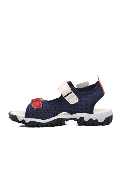 Aspor Navy Blue White Red Boy's Flat Sandals