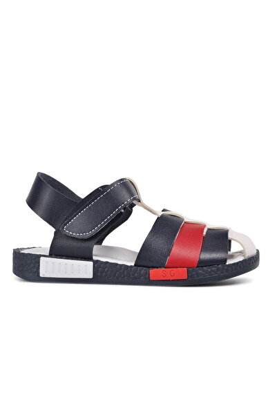 Aspor Navy Blue White Red Comfort Boy's Flat Sandals