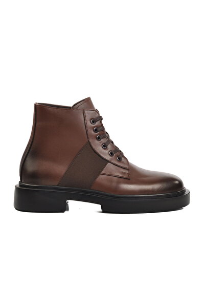Aspor Brown Genuine Leather Flat Men's Boots Premium
