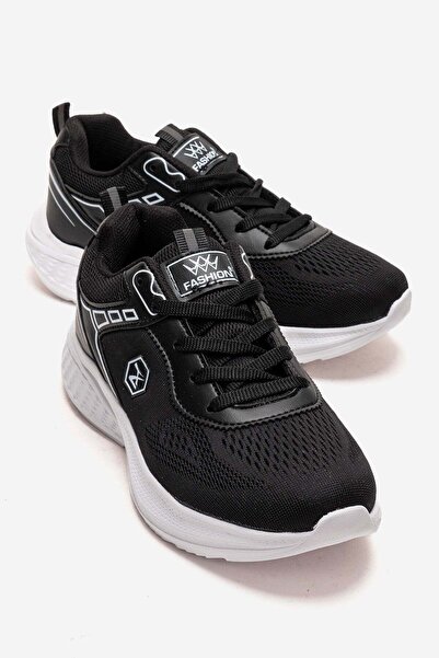 CCWAY AYAKKABI Bağlı Anorak Women's Sports Shoes Black White