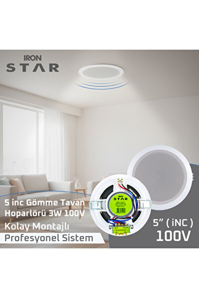 IRONSTAR 13 CM KABLOLU TAVAN HOPARLÖRÜ A+ KALİTE